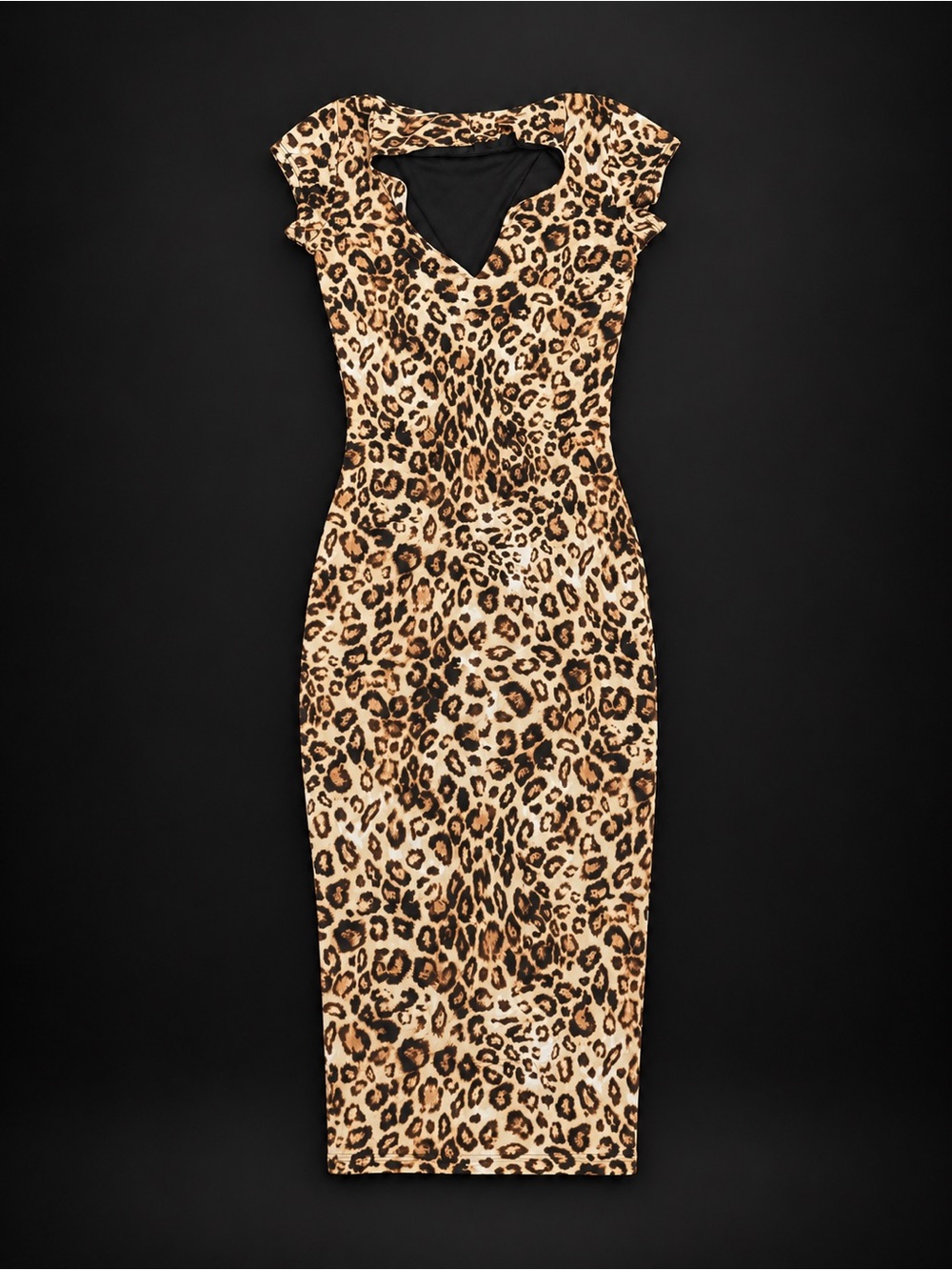Joe & Elle Leopard Midi Dress in Tan and Black